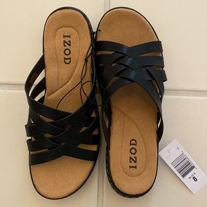 NIB Izod black sandals “Slaint” free shipping